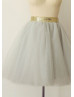 Grey Tulle Knee Length Skirt Tutu Skirt